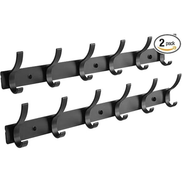 2 Pack Coat Rack Wall Mount, Coat Hooks Wall Mount, Wall Hooks for Hanging - Picture 7 of 7